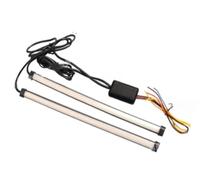 YBVDCXP Motorcycle Indicators Motorcycle Tail Light Strip,DRLs/Brake Red & Turn Signal Amber 3-in-1 Fuctions Flexible for 2pcs 11.8''