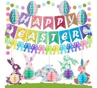 YBwanli Easter Decorations Home,Easter Banner,Easter bunny decorations, Easter Bunting,Easter Egg Hunt Decorations, Easter Tree Decorations, Easter Table Decorations,Spring Decorations