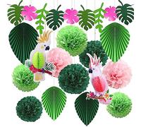 YBwanli Green Party Decorations - Jungle, Garden, Tropical & Safari Themed Party Pack, 15 Pieces