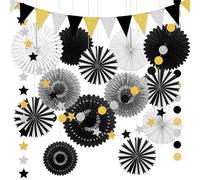 YBwanli new years eve party decorations,black and white christmas decorations,Black and gold decoration Decoration, Reusable Paper Party Decorations, Wall New Years Decor, Birthday Decoration