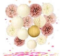 YBwanli Pink Garden,Afternoon Tea,Floral Party Decorations,Bride to be Decorations,Chinese Lanterns,High-End Shades for The Ultimate Party