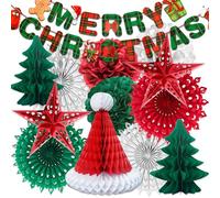 YBwanli Premium Reusable Christmas Decoration Set - Paper and Ceiling Hanging Decorations for Indoor Xmas Room Decor
