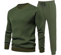YBWZH Men's 2 Sweatsuit Set Long Sleeve Pullover Athletic Suit for Sports Casual Fitness Jogging All Tuxedo Suits for Men (Green, XXL)