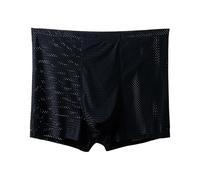 YBWZH Mens Boxers Shorts Extra large Ice Silk Mesh Breathable Stretch Comfortable Loose fit Underwear Underpants for Overweight Person (Black, 7XL)