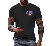 YBWZH Short Sleeve Sweatshirts for Men Casual O Neck T Shirts Letter Print Pullover Tops Trendy Workout Tshirts Simple Sports T Shirt for Male Home Daily Outing Wearing (Black, XXXL)