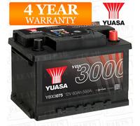 YBX3075 Battery YUASA 12V 60 Ah 550 fits Nissan Micra 2 3 Notes Cc 1500 DCI