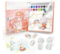 Ybzegrd 3-in-1 Princess Water Colouring Book Girls 3+, Mess-Free Tear-Out