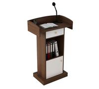 YBZJTGDvc Podium, White Wooden Podium with Storage Drawers & Cabinets - Stylish Standing Desk for Schools, Auditoriums, Churches & Weddings - Durable Presentation Stand for Public Speaking