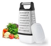 YC Kitchen Cheese Grater, Box Grater for Cheese Stainless Steel Vegetable Slicer Food Shredder 4-Sided Graters for Kitchen (Large Plus Box)