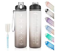 YC Kitchen Water Bottle with Time Marker - 1L Water Bottles with Straw, air up water bottle Leakproof & BPA Free Sports Water Bottle with Carry Strap for Fitness,Gym,and Outdoor Sports