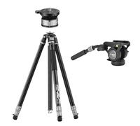 YC ONION Tako T23 Carbon Fiber Tripod with 52mm Bowl Head and FH60S Fluid Head, 3/8" Top Thread, 3 Leg Sections, One Flip Quick Release, Travel Tripod Stand for DSLR Cameras,Camcorders (Max Load 22lb)