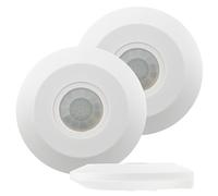 YCA1050 Ultra-Slim Ceiling Motion Sensor, 1-Inch Profile, 85-265V 2000W PIR Occupancy Sensor Light Switch, 360° Detection, 50ft Range, Indoor Use, White (Pack of 2)