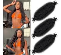 YCaeiou 3 Packs Springy Afro Twist Hair 24 Inch Natural Black Marley Twist Crochet Braiding Hair Pre-Separated Spring Twist Hair for Soft Locs Hair Extensions for Women (24Inch,1B)
