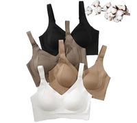 ycahowa Floralshe Comfort Flex Wireless Bra - 4-Row Adjustable Hook & Eye Closure, Soft Seamless Full Coverage for All-Day Support(4pcs,L)
