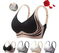 ycahowa Powerful Push-Up Seamless Bra - Wire-Free Support All-Day Comfort & Lift Ultra-Soft Breathable Fabric(Black,XL)