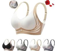 ycahowa Powerful Push-Up Seamless Bra - Wire-Free Support All-Day Comfort & Lift Ultra-Soft Breathable Fabric(White,XXL)