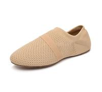 YCALCP Women's Jazz Shoes Slip-on Fabric Professional Teacher Trainning Beginner Ballroom Dance Practice Shoes Dance Slippers,Model SS-PDLL, Brown, 4 UK