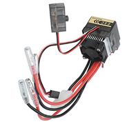 Ycauty 1/10 RC 360A Waterproof Brushed ESC with Efficient Heat Dissipation for Crawler, for Car/Off-Road/Short Course/Trucks, Aluminum Alloy Black Silver 1.85x1.34x1.65in