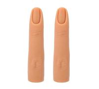 Ycauty 2Pcs Silicone Nail Practice Fingers, Flexible Bendable Manicure Training Fingers, Reusable Artificial Finger Models for Nail Art Beginners & Professional Technicians