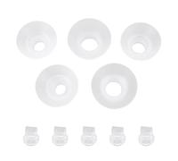 Ycauty 5 Pcs Duckbill Valves & Flange Inserts Kit, 13/15/17/19/21mm Breast Pump Replacement Parts, Compatible with Electric Wearable Breastfeeding Pumps
