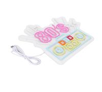 Ycauty 80's Neon Sign Vibrant LED Strips Acrylic Panel Wall Decor for Bar Party Shop Cafe