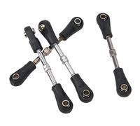Ycauty Adjustable Steering Tie Rod Linkage Replacement for RC Off-Road Vehicle, Universal for 1/10 Remote Control, Metal + Plastic, Black, 4pcs
