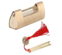 Ycauty Brass Carved Fish Padlock Durable for Jewelry Drawer Gift Box, Decorative Padlock for Antique Wooden Box, 2.3oz with Key for Cabinet Doors