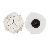 Ycauty European Style Silent Non-Ticking Wall Clock for Home Living Room Decor, Large Clear Dial, Easy to Read, Resin Material, 12.4x12.0in