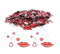 Ycauty Heart-Shaped Glitter Sequins Romantic Wedding Sprinkle for Valentine's Day Party Decoration PVC Red Silver 100g
