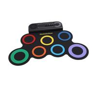 Ycauty Kids Hand Roll Electronic Drum Kit - 7 Pads Color Circle Built-in Speaker Portable Rechargeable