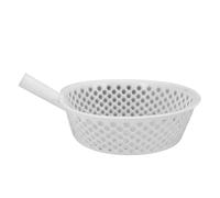 Ycauty Large Round Plastic Sieve with Handle, Thickened Garden Soil Compost Sifting Pan, Multi-Purpose Sifter for Farming Food Screening Fish Shrimp Breeding - White