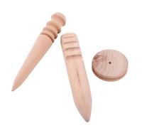 Ycauty Leather Craft Wooden Edge Burnisher Tool for Handworking Smooth Edge Polisher for Leather Crafting Size 5.91" X 0.98" X 0.59" for Leatherworkers (3 Pieces 1 Each (Packed in Bags))