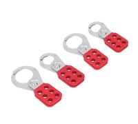 Ycauty Lock Out Hasps Sturdy Steel 6 Holes Interlock Hasp for Industrial Security 4 Pack Nylon Handle 1in 1.5in