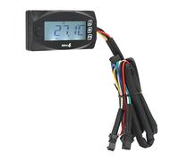 Ycauty Motorcycle 4 in 1 Voltage Temperature Gauge with Blue Backlight for Accurate Readings for Motorbike Riders Plastic and LCD (M14*1.25)
