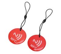 Ycauty NTAG213 Programmable NFC Keychain 10PCS for All NFC Phones Build Smart Home Features, Password Protection, Resin, Red, 144 Bytes for Social Sharing/Office Use
