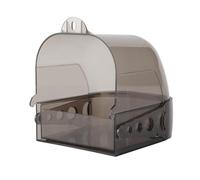Ycauty Plastic Thickened Grey Black Parrots Bathtub Multifunctional Food Box Hanging Accessories for Budgies Psittacula Agapornis Mannikin Lark Durable Healthy Material