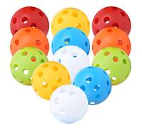 Ycauty Practice Hollow Plastic Airflow Balls Lightweight 26 Holes for Swing Training, 72MM Hollow Balls Red/Yellow/Blue, Suitable for Indoor Outdoor Practice