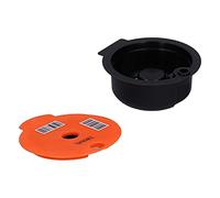 Ycauty Reusable Coffee Capsule Filter Cup with Convenient Brush Spoon for Tas Maker Coffee Machine, Eco-Friendly PP + 304 Stainless Steel Capsule for Home Office Cafe, Orange (Orange 180ML)