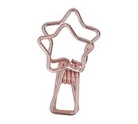 Ycauty Small Binder Clips Cute Star Secure Paper Clips 100pcs Office Supplies (Rose Gold)