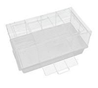 Ycauty Small Pet Cage with Double Doors for Hamsters, Rabbits, Cats, Dogs, White Portable Design for Small Animals - 5 Cage Bodies, 1 Base (Small 8/3.14 Inch)