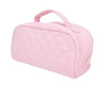 Ycauty Travel Makeup Organizer Bag 180 Degree Lay Flat Large Capacity Cosmetic Toiletry Pouch for Women, Stylish Gift Choice for Beauty Enthusiasts or Travelers (Pink)