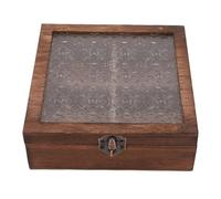 Ycauty Vintage Floral Wooden Makeup Organizer Box Compact and Convenient for Makeup Tools and Jewelry Storage, Romantic Design, for Desktop or Dressing Table