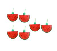 Ycauty Watermelon Shape Drinking Cup Fun Novelty Plastic Fruit Drinkware for Summer Parties, 6pcs Reusable Beach Camping Party