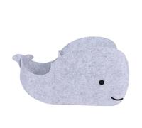 Ycauty Whale Shaped Felt Storage Bin Foldable and Cute Multi Purpose Fabric Basket for Clothing Toy Books for Children Bedroom (Grey)