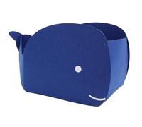 Ycauty Whale Shaped Felt Storage Bin Foldable and Cute Multi Purpose Fabric Basket for Clothing Toy Books for Children Bedroom (Blue)
