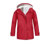 YCBMINGCAN Girls Boys Fleece Lined Raincoat | Kids Warm Waterproof Windproof Jacket with Hood | Winter Parka with Pockets Zip & Snap Closure School Coat Outerwear for Cold Weather Ages 3-14