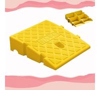 YCBTPS 3" 5" 6" Rise Step Slope Ramp, Plastic Curb Ramp, Entryway Transition Ramp, Cuttable Driveway Ramp, Heavy Duty Loading Ramp For Cars Trucks Bikes(Yellow,25 * 27 * 11cm)