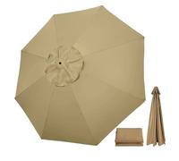 YCBTPS 6 Arms 8 Arms Universal Replacement Parasol Canopy, 8ft 10ft Umbrella Replacement Top Cover For Garden, Table Market Yard Umbrella Replacement Cloth(Khaki,6ribs/2.5m(8ft))