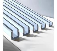 YCBTPS Glass Edge Banding, U Channel PVC Edge Trim, Clear Guard Seal Strip 16ft Length, Edge Protector For Table Edges & Sharp Corners(Wide 18-20mm)