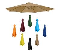 YCBTPS Replacement Parasol Canopy, 7ft/9ft/10ft Garden Canopy Cover Replacement Cover, 6 Ribs 8 Ribs Outdoor Market Table Umbrella Canopy Replacement Cloth(Khaki,6ribs/2.7m(9ft))